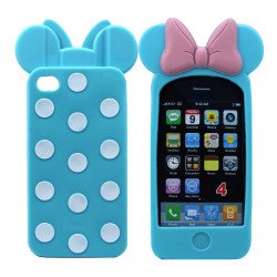 iPhone 4S/4 3D Ribbon Bow Case (Light Blue)